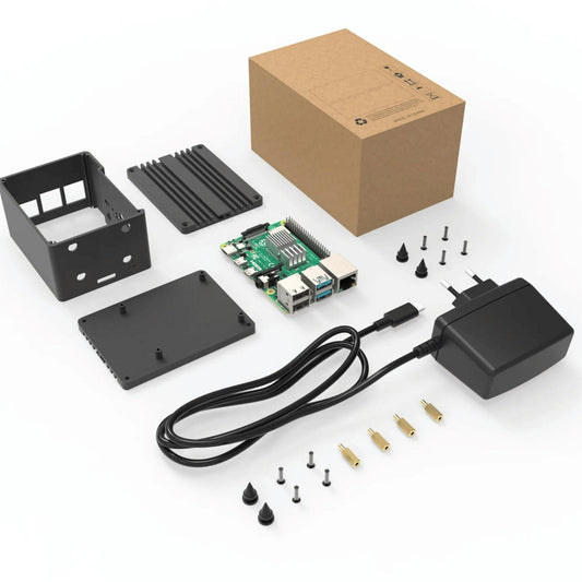 Raspberry Pi 4 Model Modell B 4GB Cool Kit inkl. Gehäuse, Netzteil und Kühlkörper - Instock Germany