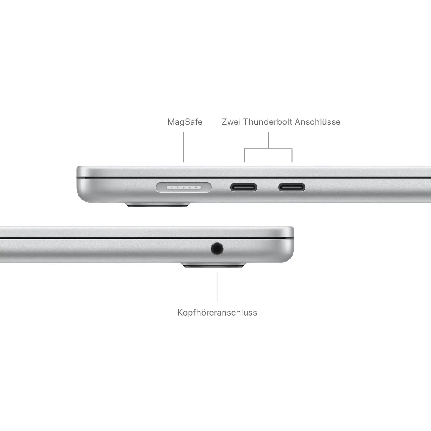 Apple MacBook Air 15", silber, M3 - 8 Core CPU / 10 Core GPU, 8GB RAM, 256GB SSD, DE, 19% MwSt. - Instock Germany