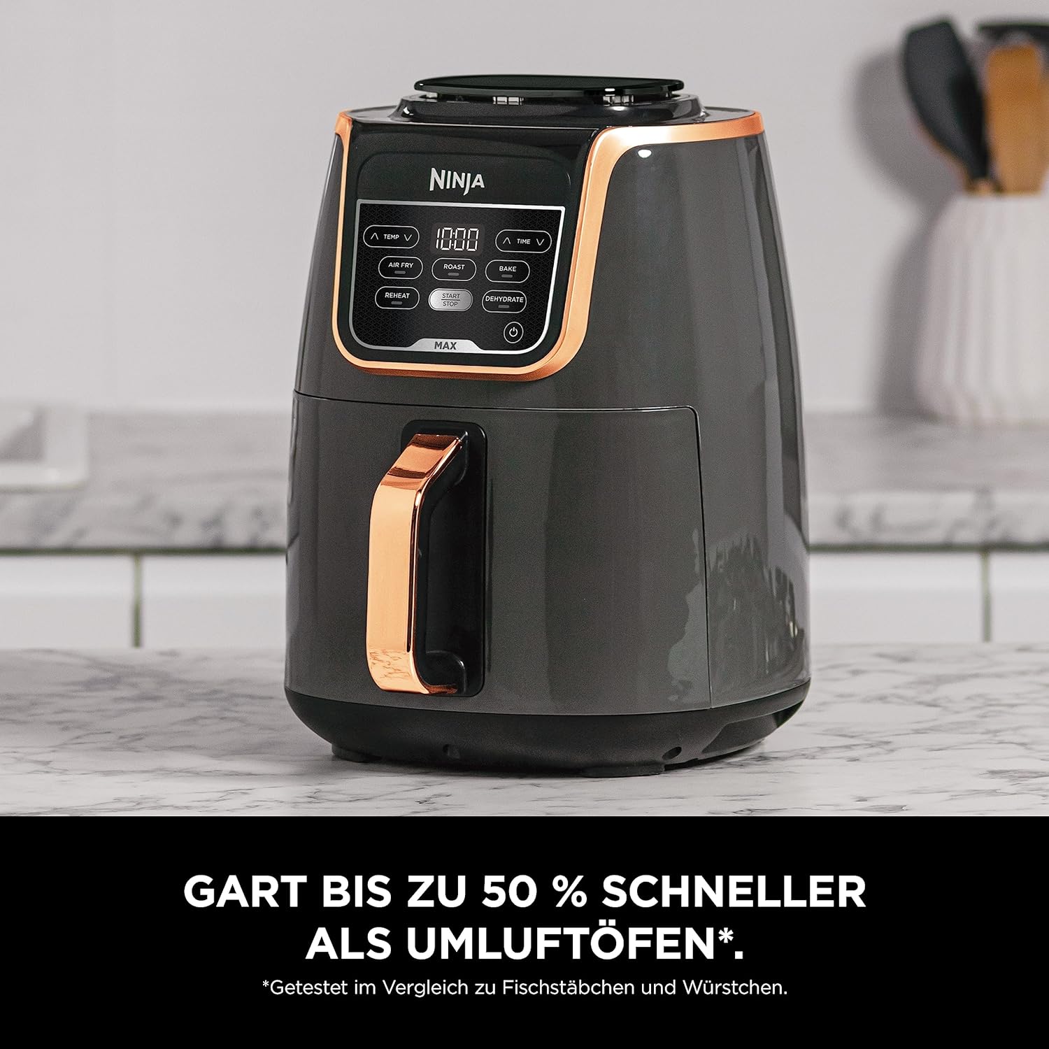 Ninja Airfryer Heißluftfritteuse MAX AF150EUCP 5,2 Liter 5 - in - 1 Kupfer - Instock Germany